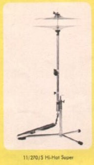 NOS Vintage Trixon Flat Base Spring Loaded Hi-Hat Super Stand 11/270/S