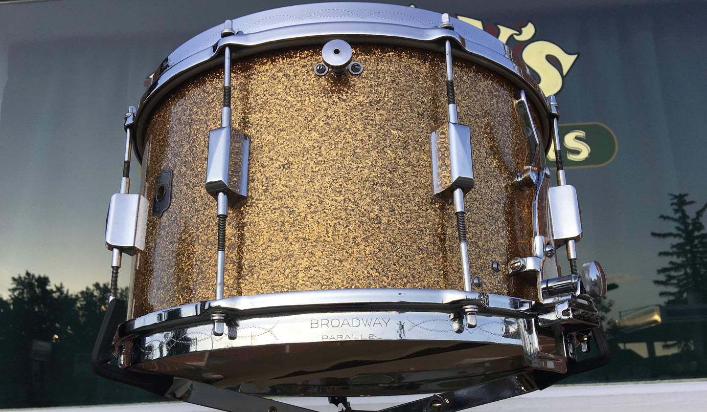 Leedy Broadway Parallel 1937 Solid Shell Gold Sparkle 8"x14" - Single Ply - Stunning!