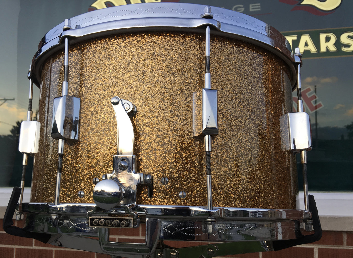 Leedy Broadway Parallel 1937 Solid Shell Gold Sparkle 8"x14" - Single Ply - Stunning!