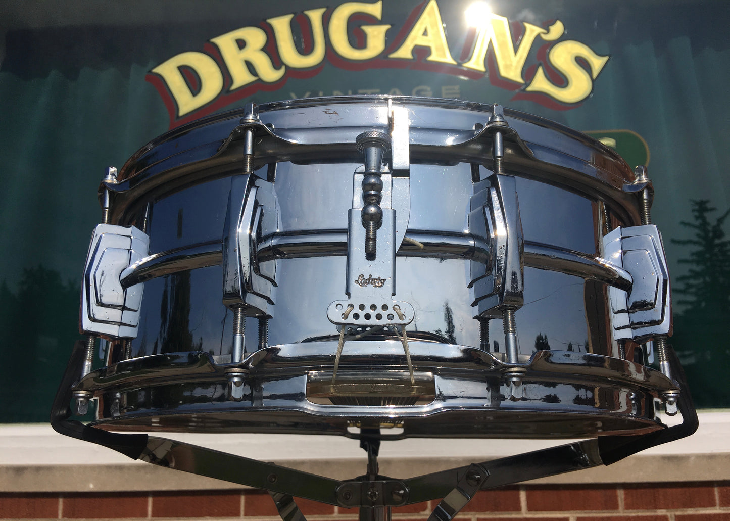 Vintage 1963 Ludwig Supraphonic Crome Over Brass 5x14 Snare Drum Pre Serial #