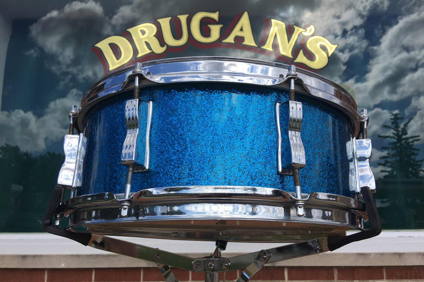 Ludwig Jazz Festival Pre-Serial Keystone Blue Sparkle Snare Drum 5x14