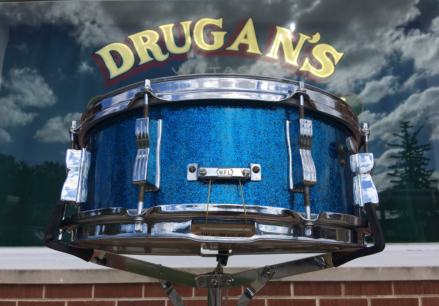 Ludwig Jazz Festival Pre-Serial Keystone Blue Sparkle Snare Drum 5x14