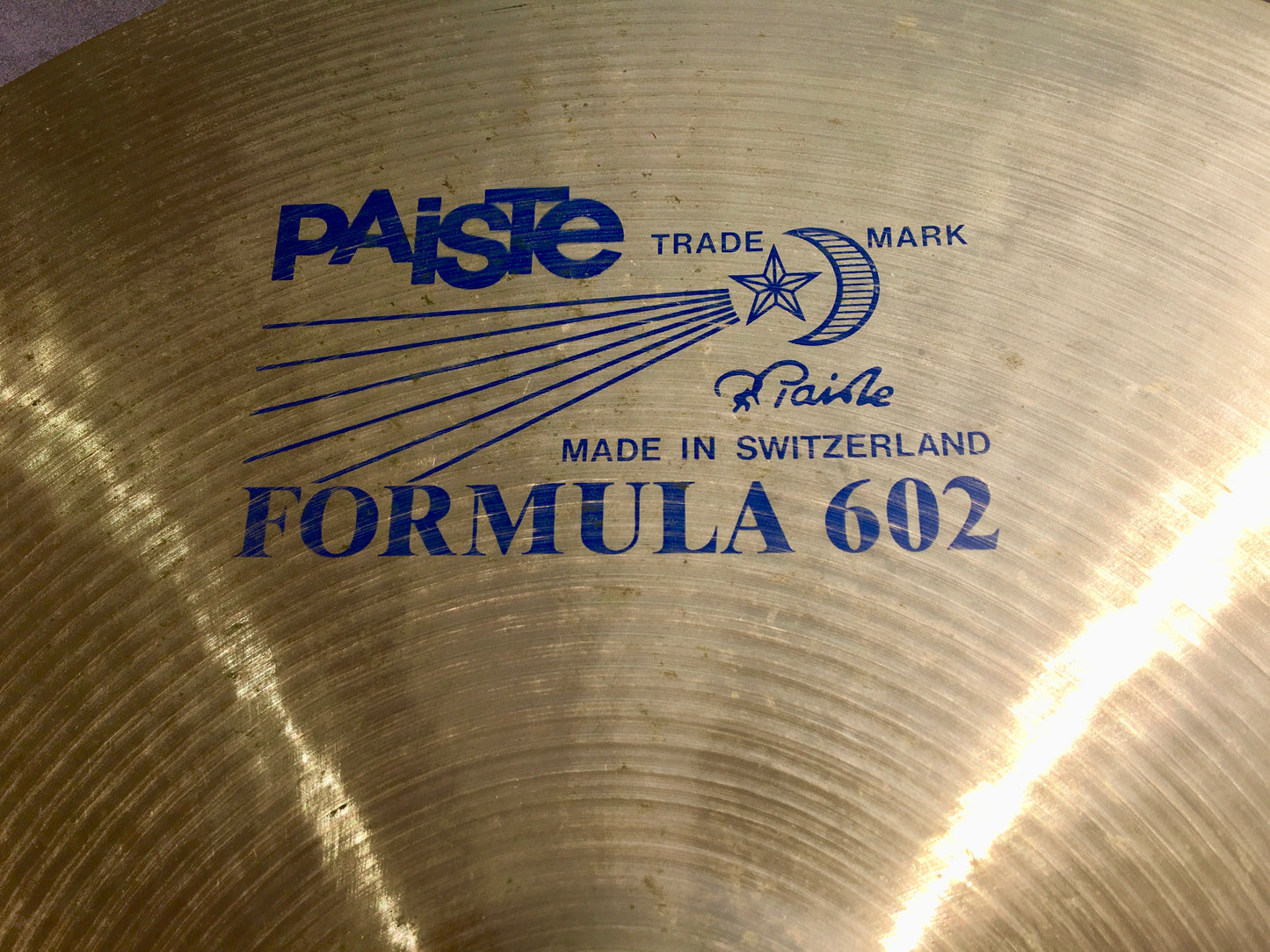 Paiste 20" 1981 Vintage Blue Label Formula 602 Heavy Ride Cymbal 2522g