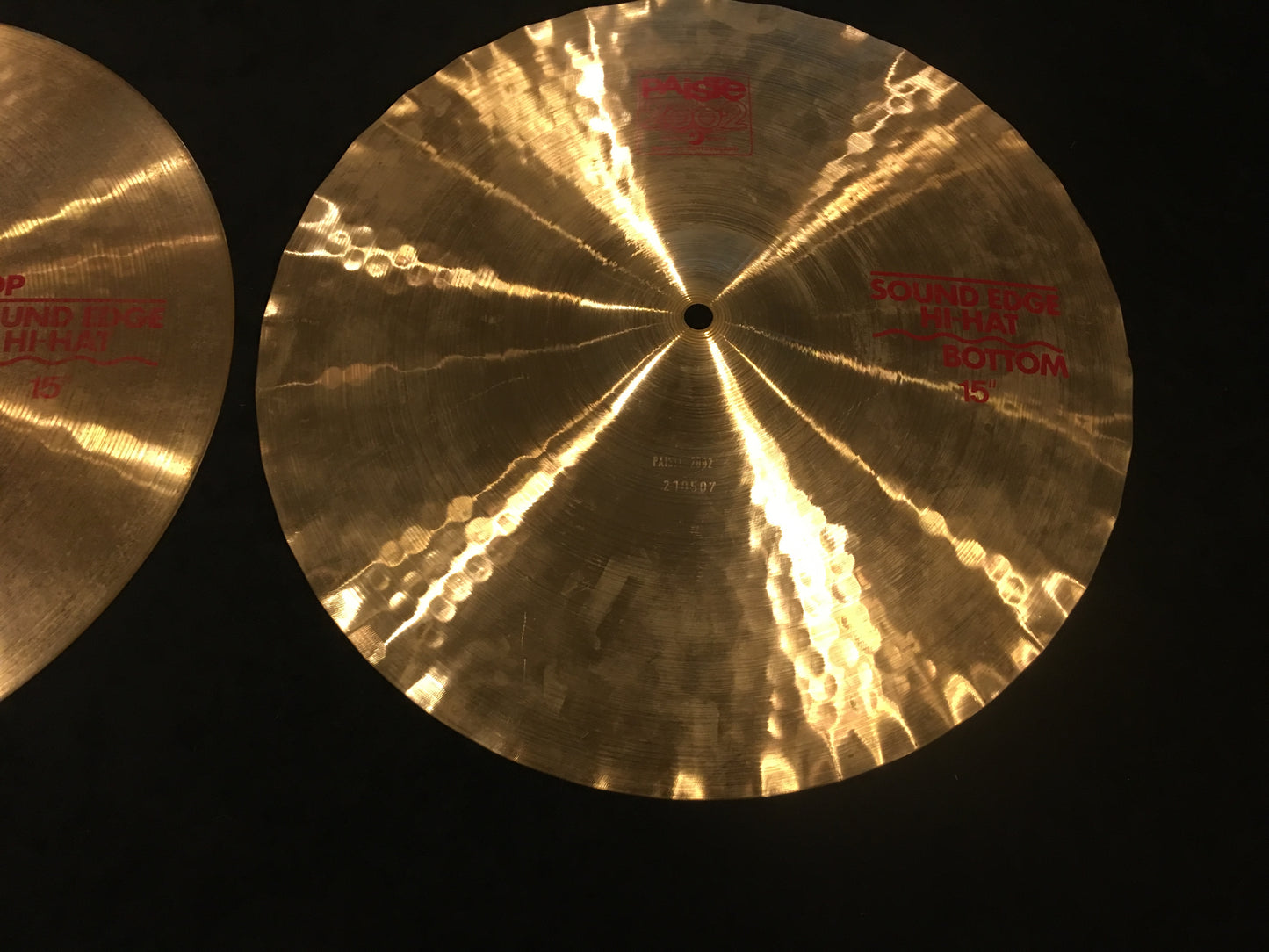 15" Vintage 1982 Paiste 2002 Sound Edge Red Label Hi Hat Pair 1106g/1226g #476