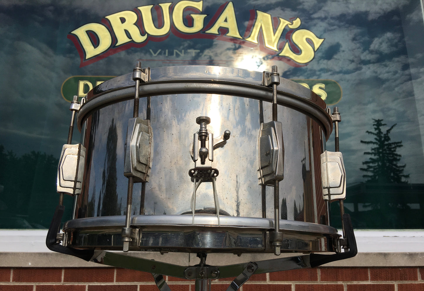 Leedy & Ludwig Rare 1951 The Reliance 6.5x14 8 Lug Nickel Over Brass Snare Drum