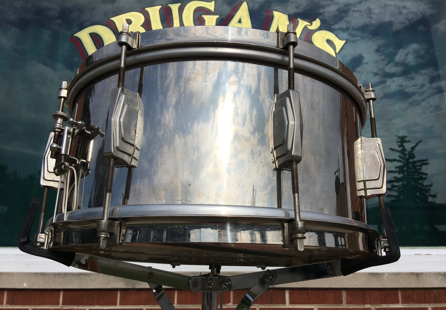 Leedy & Ludwig Rare 1951 The Reliance 6.5x14 8 Lug Nickel Over Brass Snare Drum