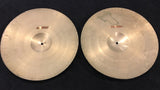 14" Vintage Italian Zanchi Revere Paper Thin Hi Hat Cymbals UFIP K 608g/636g #494