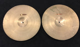 14" Vintage Italian Zanchi Revere Paper Thin Hi Hat Cymbals UFIP K 608g/636g #494