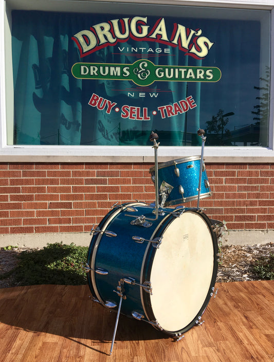 Slingerland 1950s Radio King Blue Sparkle Windsor Ensemble 6-N Drum Set