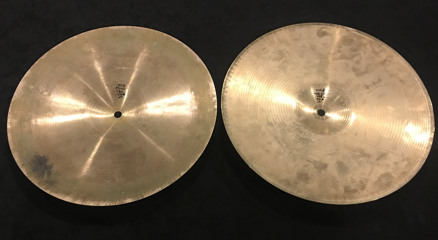 13" Paiste Formula 602 Pre Serial Number 1960s Hi-Hat Cymbals 708g/738g #362