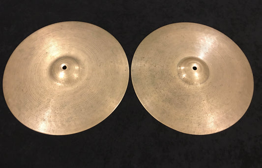 15" Vintage 1950s Zildjian A Hi Hat Cymbal Pair 1410/1438g #495