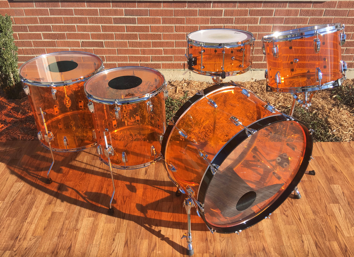 RCI / Ludwig Amber Vistalite Bonham Drum Set 26/14/16/18/ w/ 6.5x14 Snare