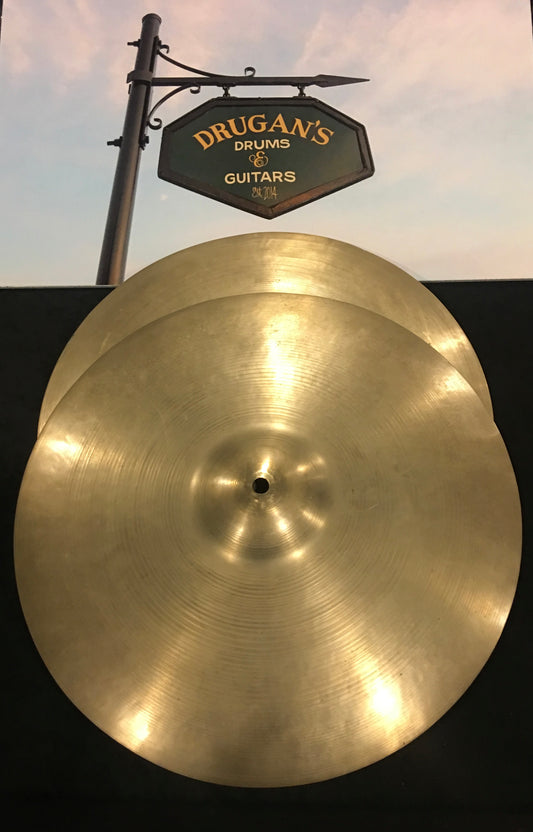 14" Early '50s Zildjian A Tran Stamp Hi Hat Cymbal Pair 600/646g #262