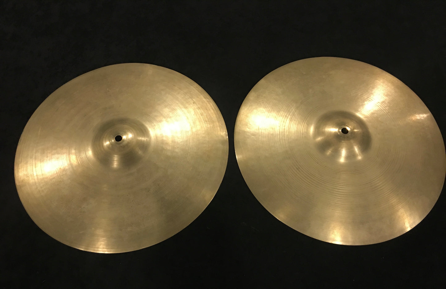 14" Early '50s Zildjian A Tran Stamp Hi Hat Cymbal Pair 600/646g #262