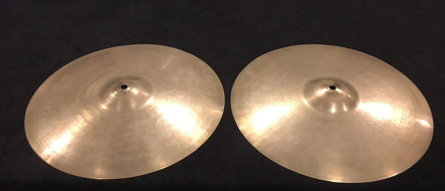 14" Early '50s Zildjian A Tran Stamp Hi Hat Cymbal Pair 600/646g #262