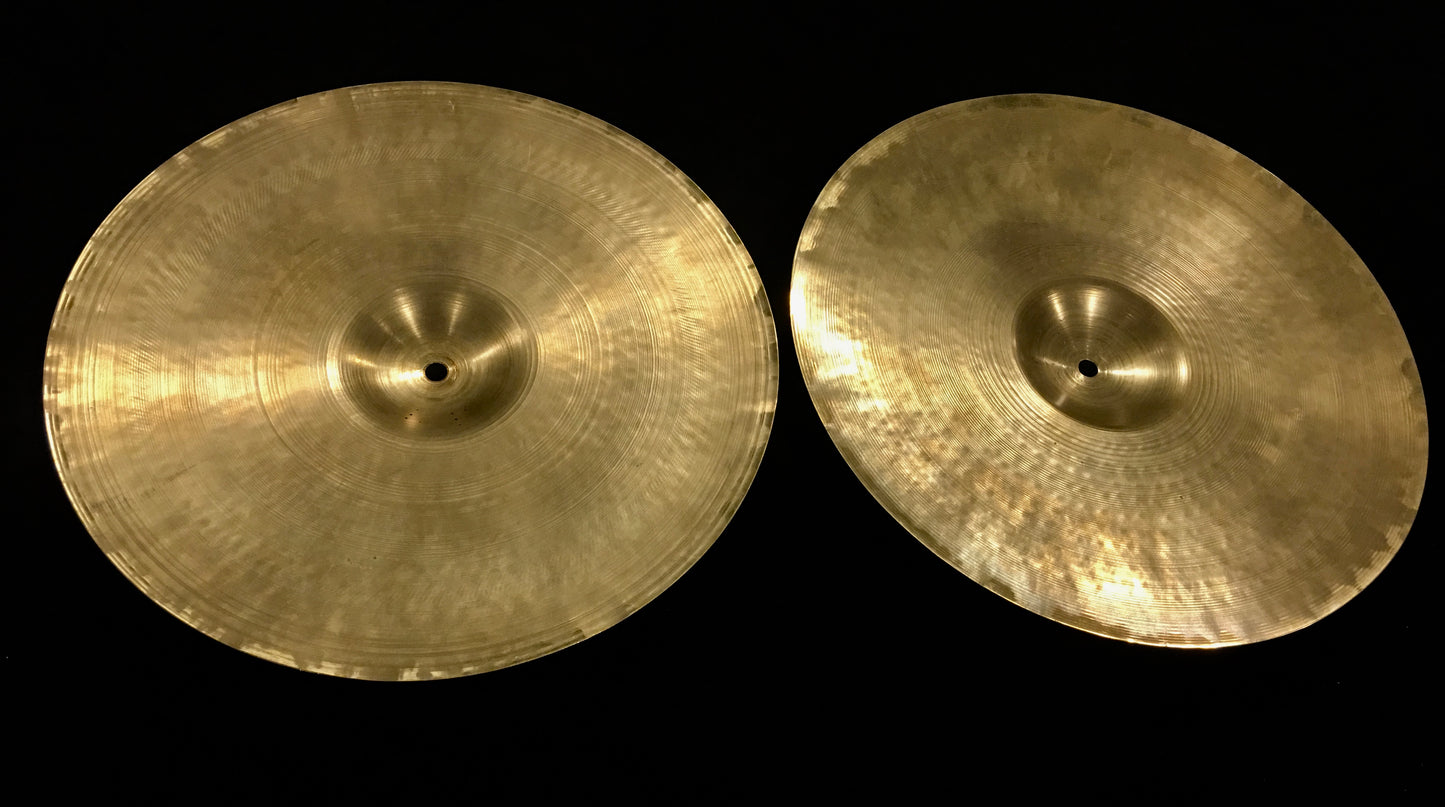 14" Early '50s Zildjian A Tran Stamp Hi Hat Cymbal Pair 600/646g #262