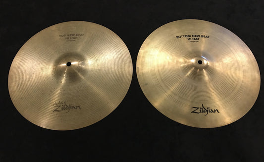 14" Zildjian A 1990s New Beat Hi Hat Cymbal Pair 1056/1336g #338