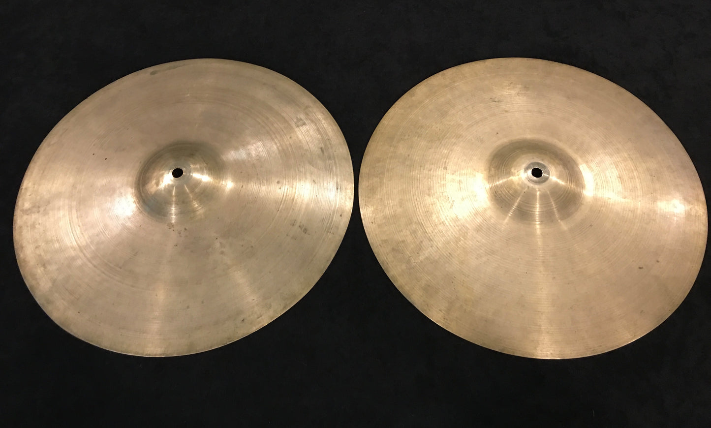 14" Zildjian A early '50s Trans Stamp Hi Hat Cymbal Pair 618/692g #497