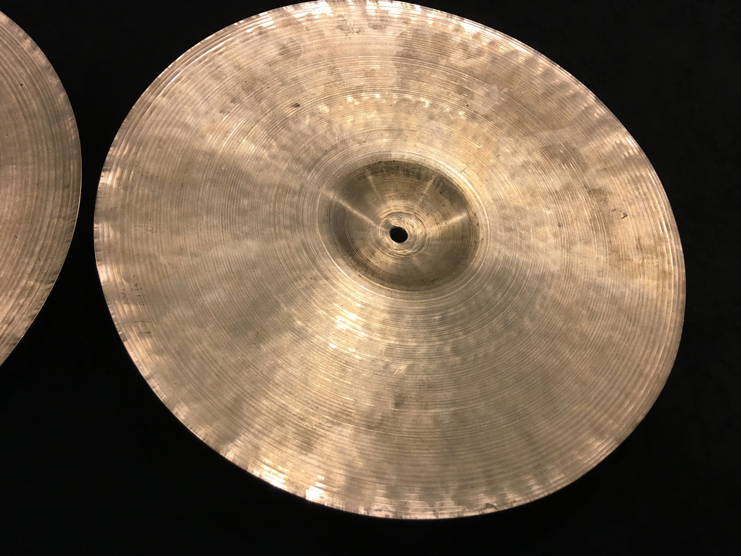 14" Zildjian A early '50s Trans Stamp Hi Hat Cymbal Pair 618/692g #497