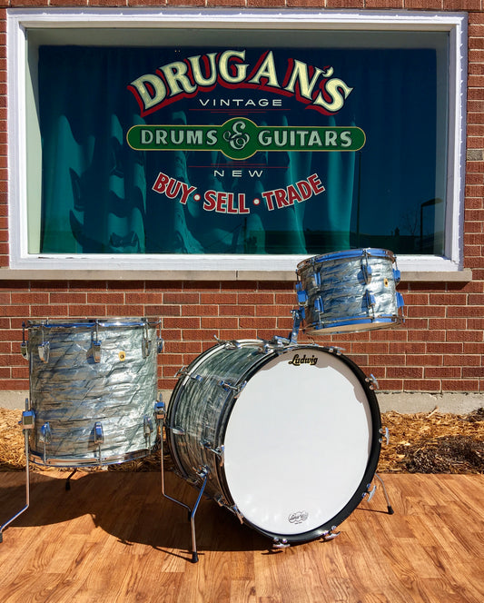 1967 Ludwig Sky Blue Pearl Super Classic Drum Set 100% Original
