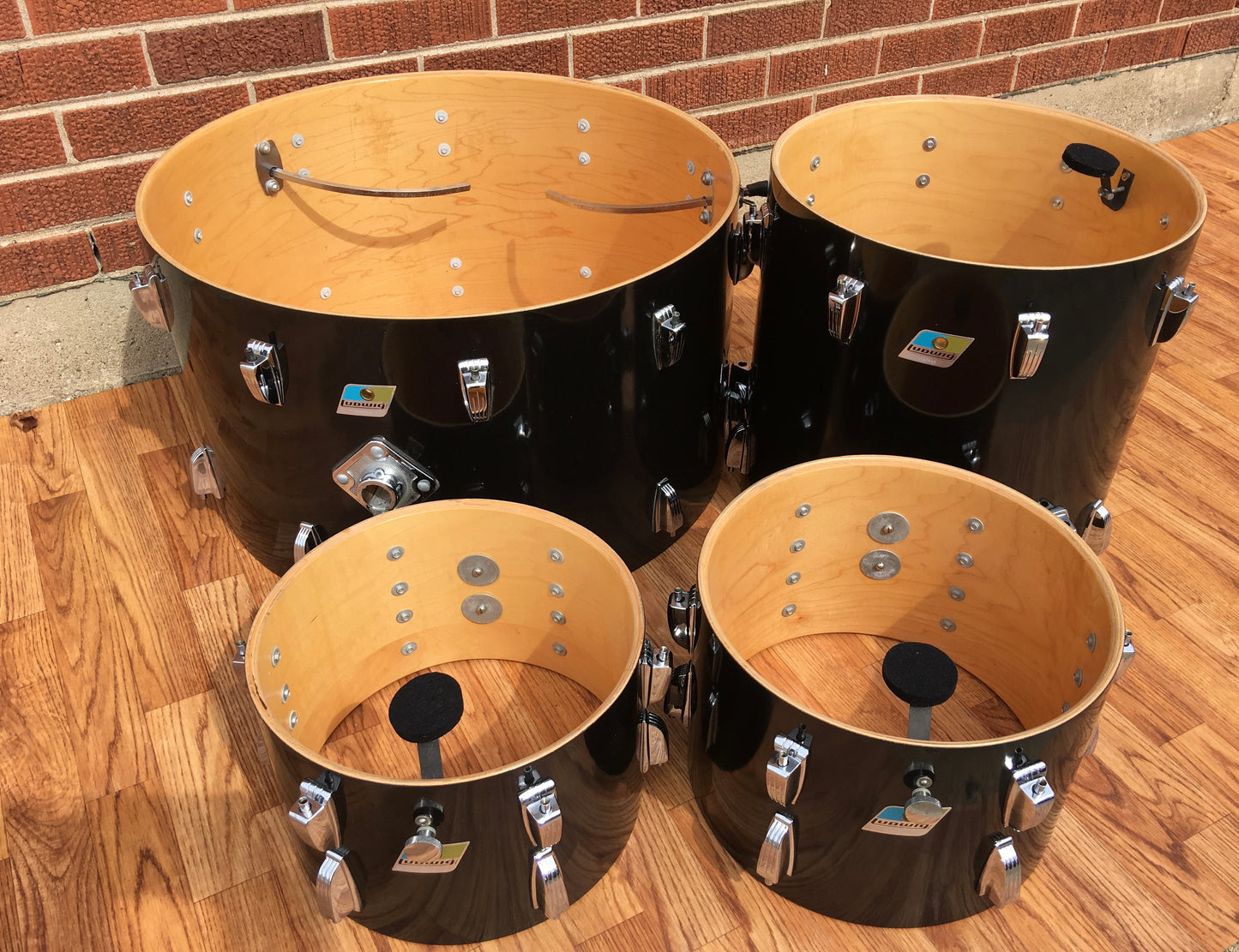 Ludwig 1977 Big Beat Drum Set 24/12/13/16 - Black Cortex - Closet Classic