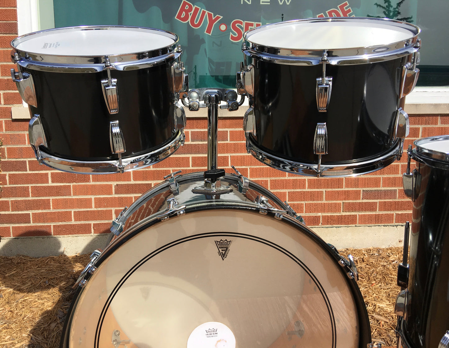 Ludwig 1977 Big Beat Drum Set 24/12/13/16 - Black Cortex - Closet Classic