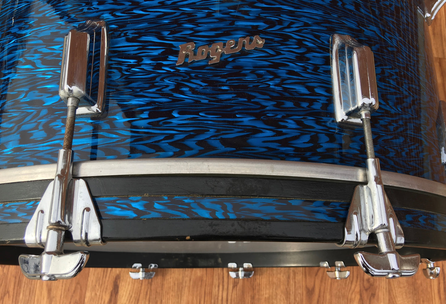 1960s Rogers 14"x24" Holiday Dayton Bass Drum - Blue Onyx