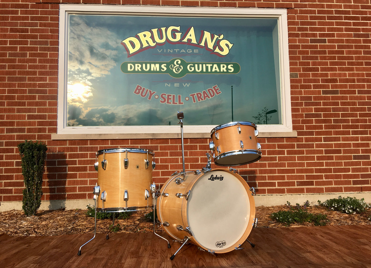 1967 Ludwig Thermo-Gloss Natural Maple Bop Drum Set 18/12/14