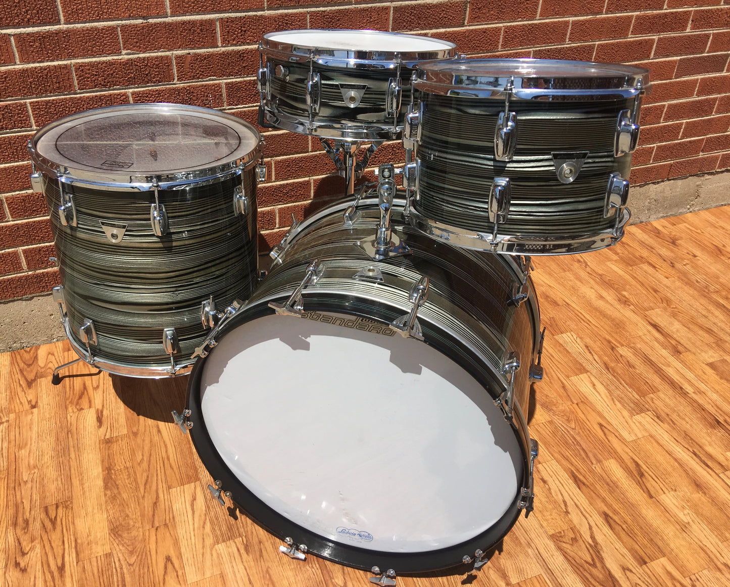 Vintage 1960s Ludwig Standard Drum Set - Blue Strata 22/12/16/5x14 Snare