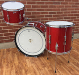 1966 Ludwig Club Date Drum Set - Red Sparkle 22/13/14x14