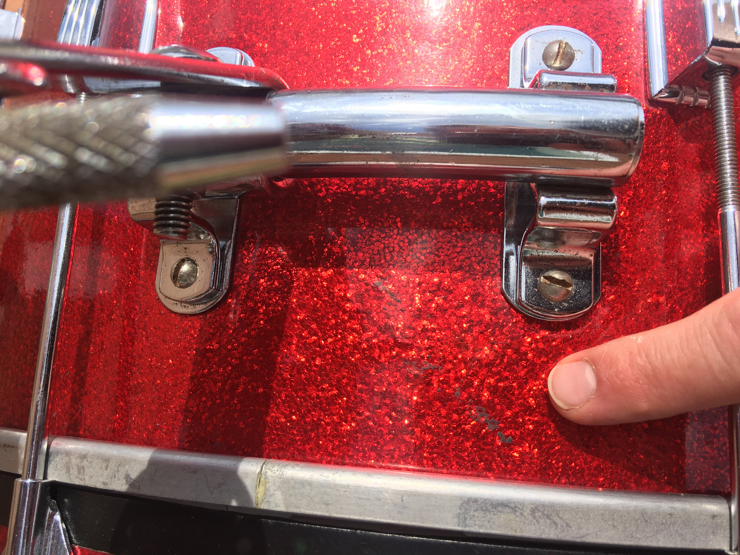1966 Ludwig Club Date Drum Set - Red Sparkle 22/13/14x14