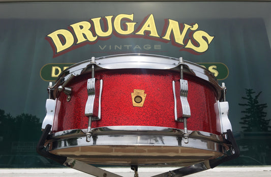 1966 Ludwig Jazz Festival Snare Drum - Red Sparkle - 5x14