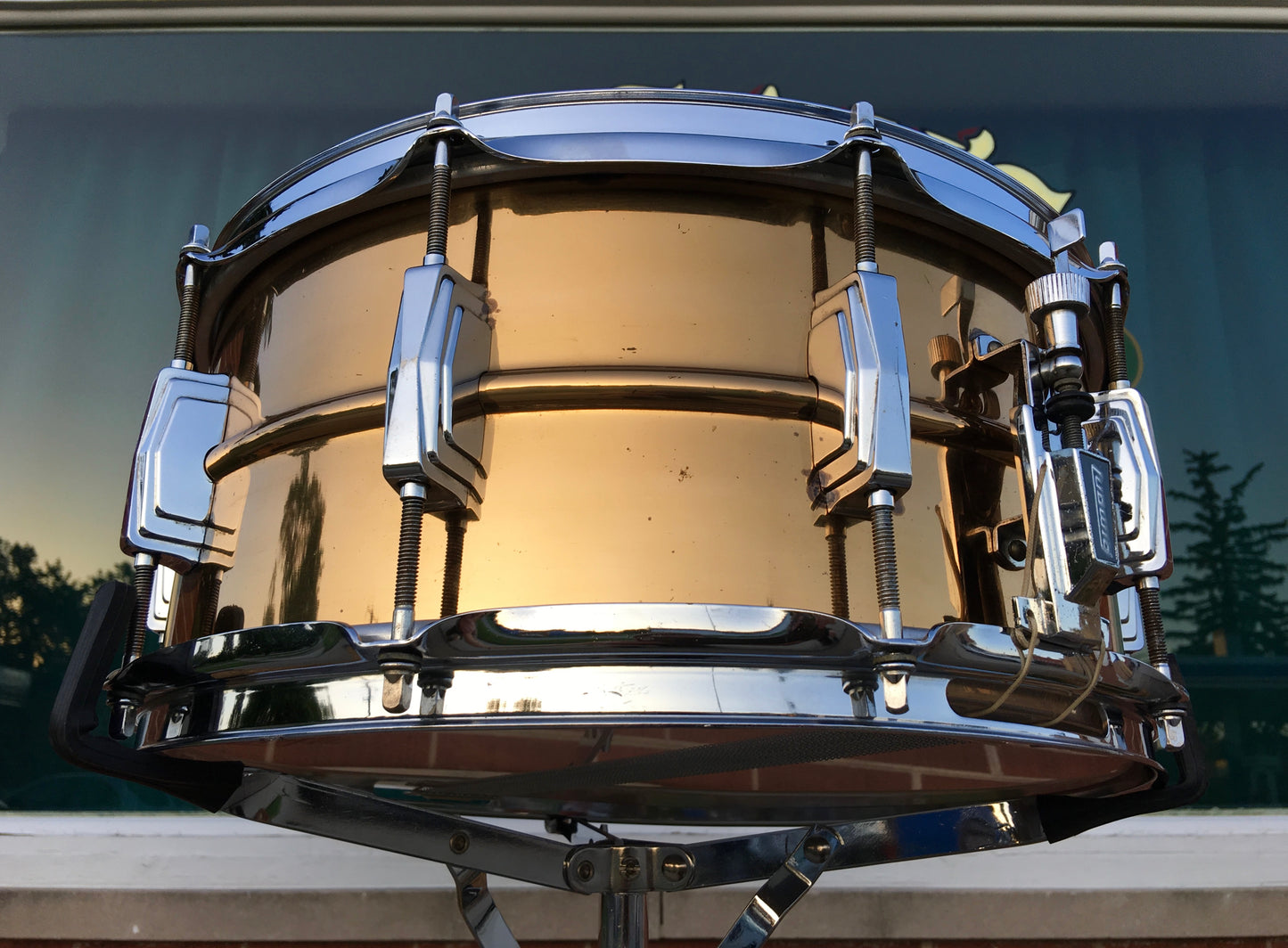 Rare Vintage 1979/80 Ludwig 6.5"x14" Smooth Bronze/Brass "B" Stamp Snare Drum