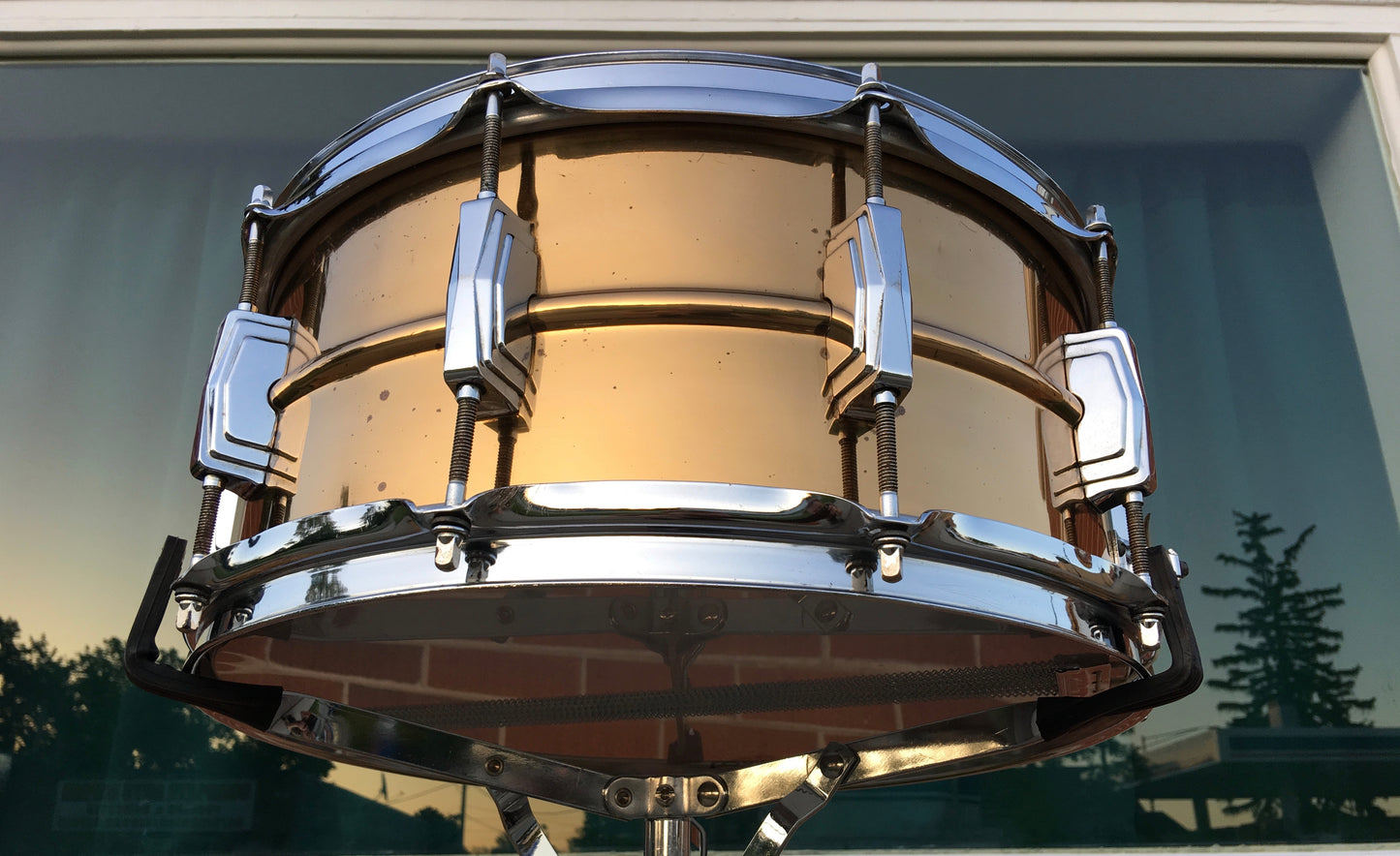 Rare Vintage 1979/80 Ludwig 6.5"x14" Smooth Bronze/Brass "B" Stamp Snare Drum