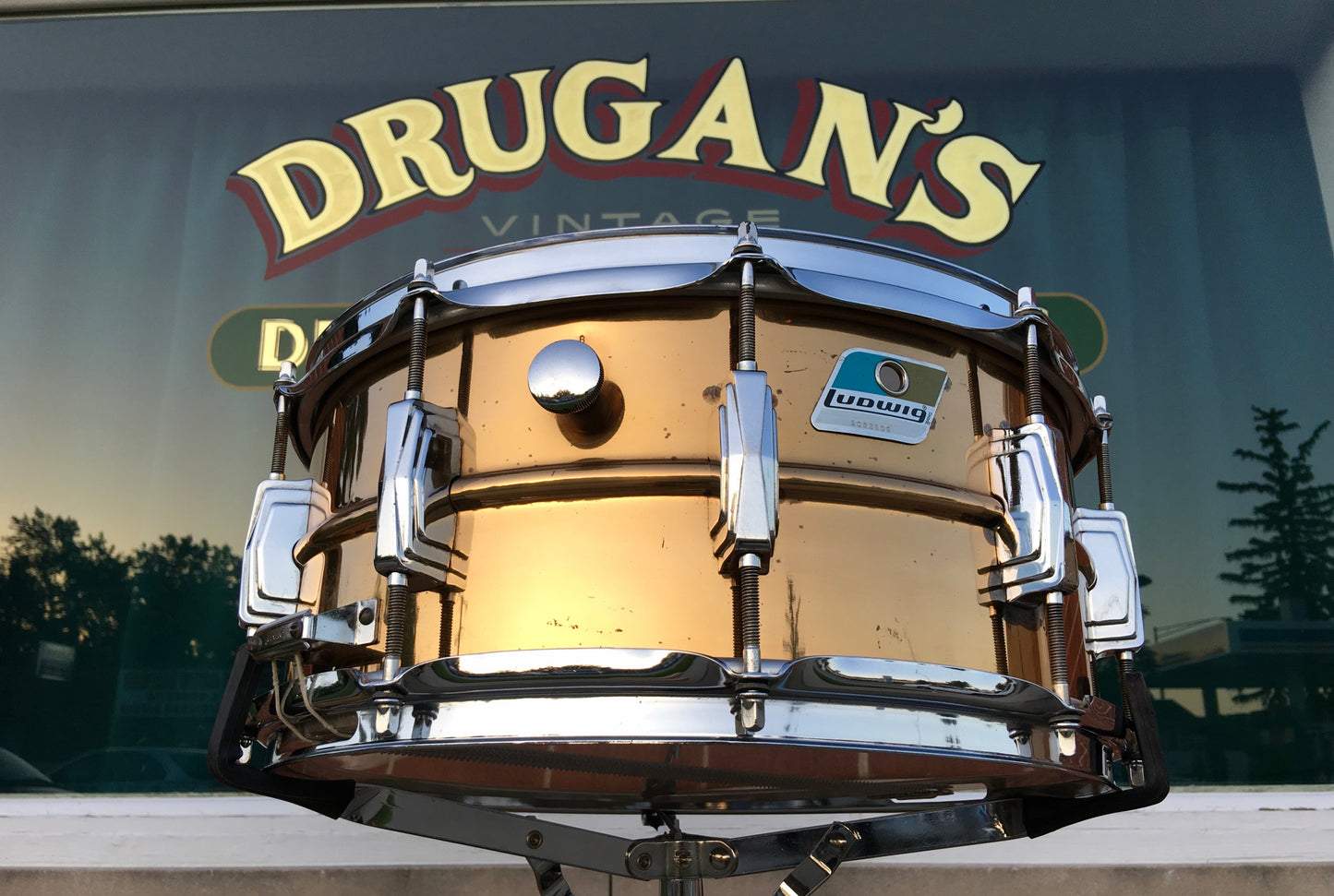 Rare Vintage 1979/80 Ludwig 6.5"x14" Smooth Bronze/Brass "B" Stamp Snare Drum