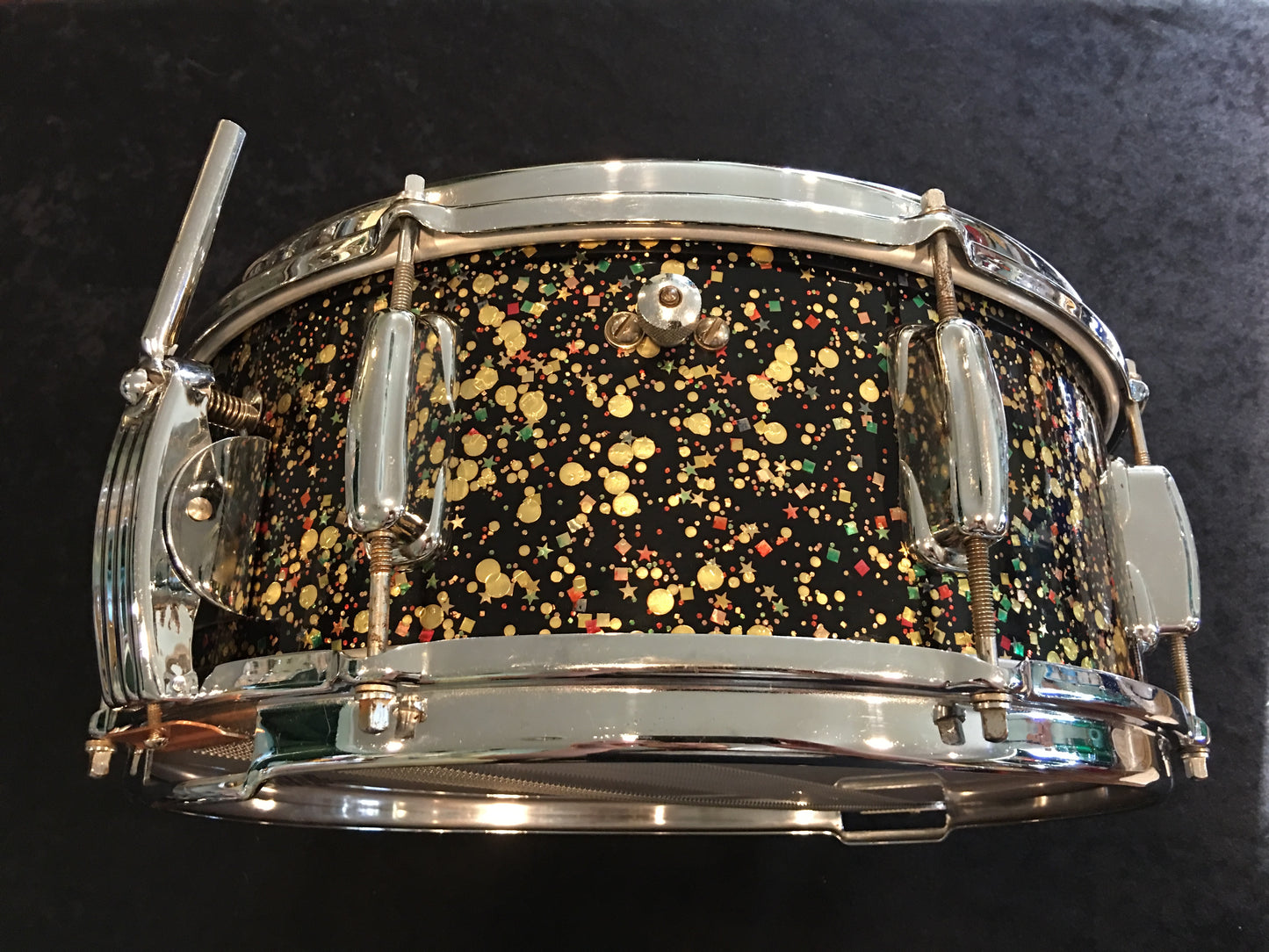 1962 Slingerland Mardi Gras Radio King Super Gene Krupa 5.5x14 Solid Shell Snare Drum