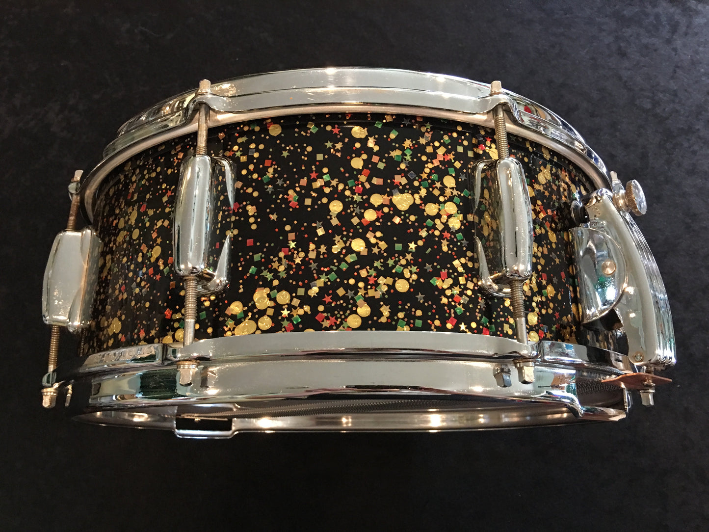 1962 Slingerland Mardi Gras Radio King Super Gene Krupa 5.5x14 Solid Shell Snare Drum