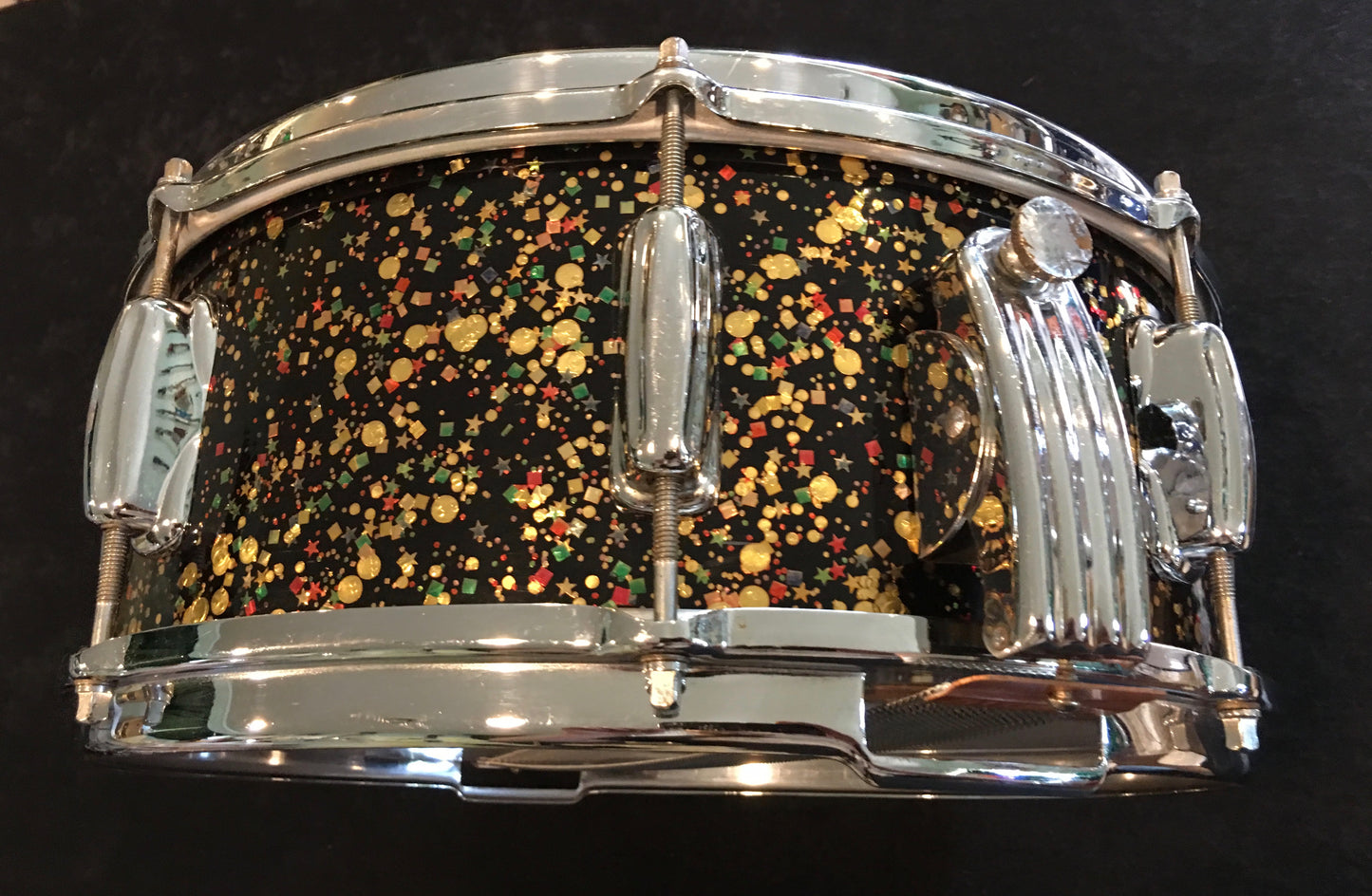 1962 Slingerland Mardi Gras Radio King Super Gene Krupa 5.5x14 Solid Shell Snare Drum