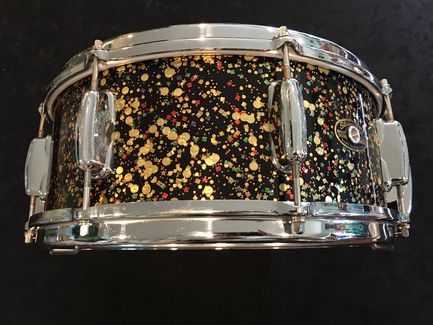 1962 Slingerland Mardi Gras Radio King Super Gene Krupa 5.5x14 Solid Shell Snare Drum