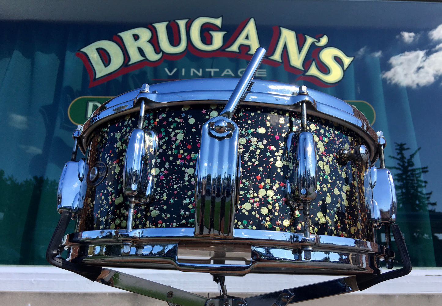 1962 Slingerland Mardi Gras Radio King Super Gene Krupa 5.5x14 Solid Shell Snare Drum