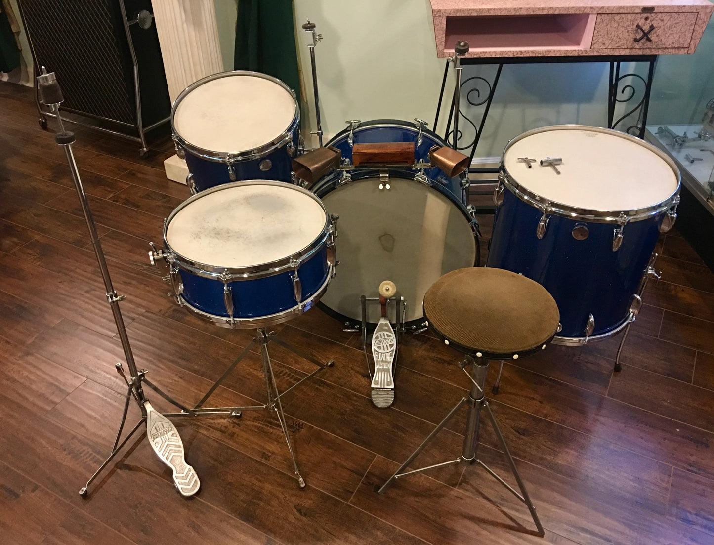 10 Piece Gretsch Round Badge Era Broadkaster Hardware Package w/Floating Action Bass Pedal