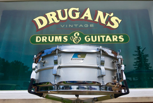 1970s Ludwig Acrolite Blue & Olive Snare Drum 5x14
