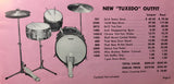 1961-62 Camco Oaklawn Peacock Pearl Sparkle "New Tuxedo Outfit" Drum Set