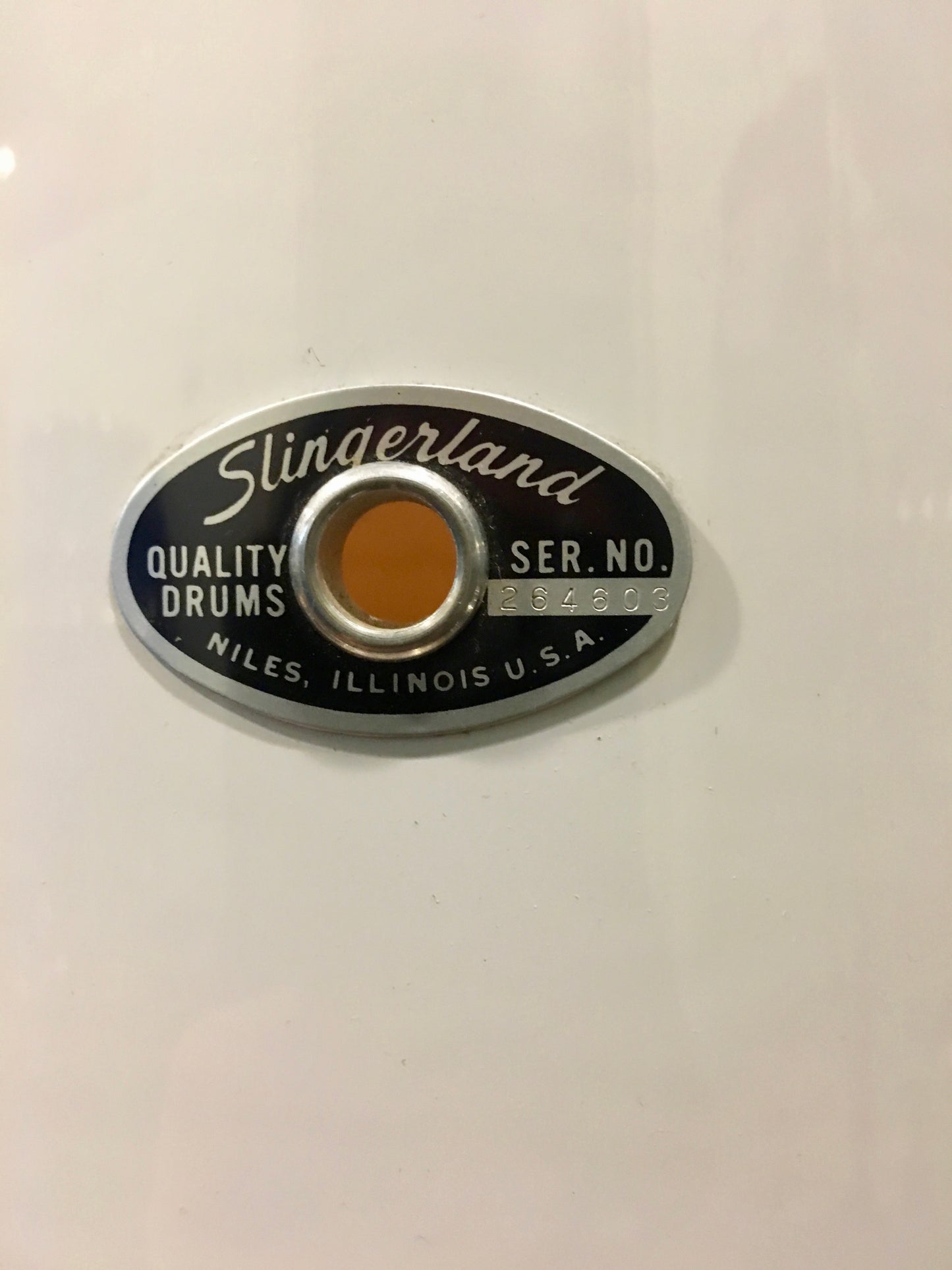 1970s Slingerland Drum Set White Gloss Pearl 3 Ply 24/14/16