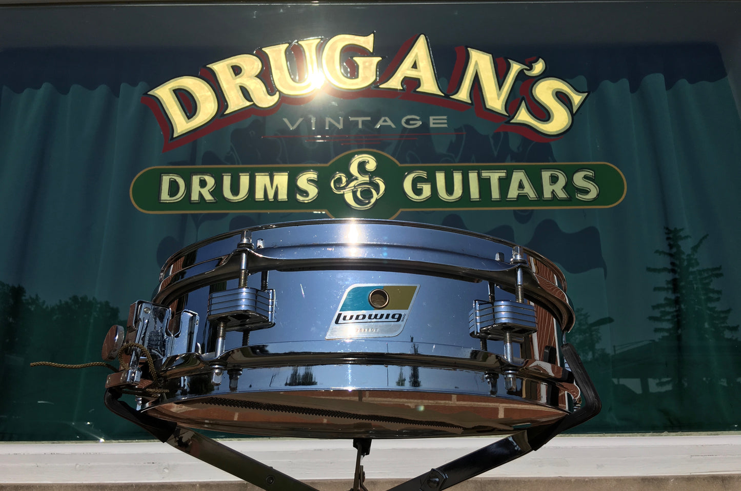 1970s Ludwig 3"X13" Piccolo Snare Drum Blue & Olive Model No. 405