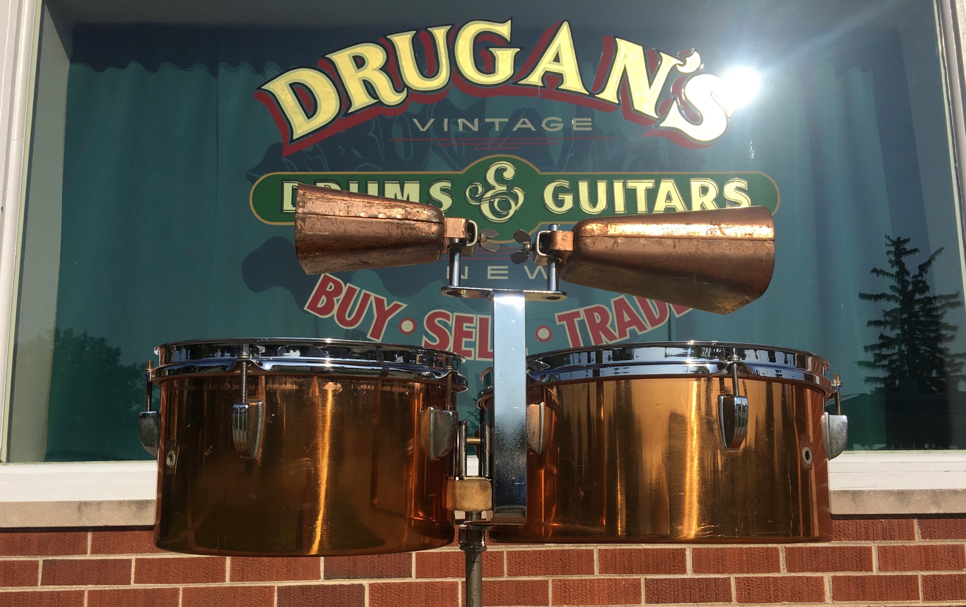 Drum shop set cowbells