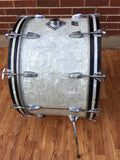 1970s Ludwig 24" Bass Drum White Marine Pearl 3 Ply B&O WMP