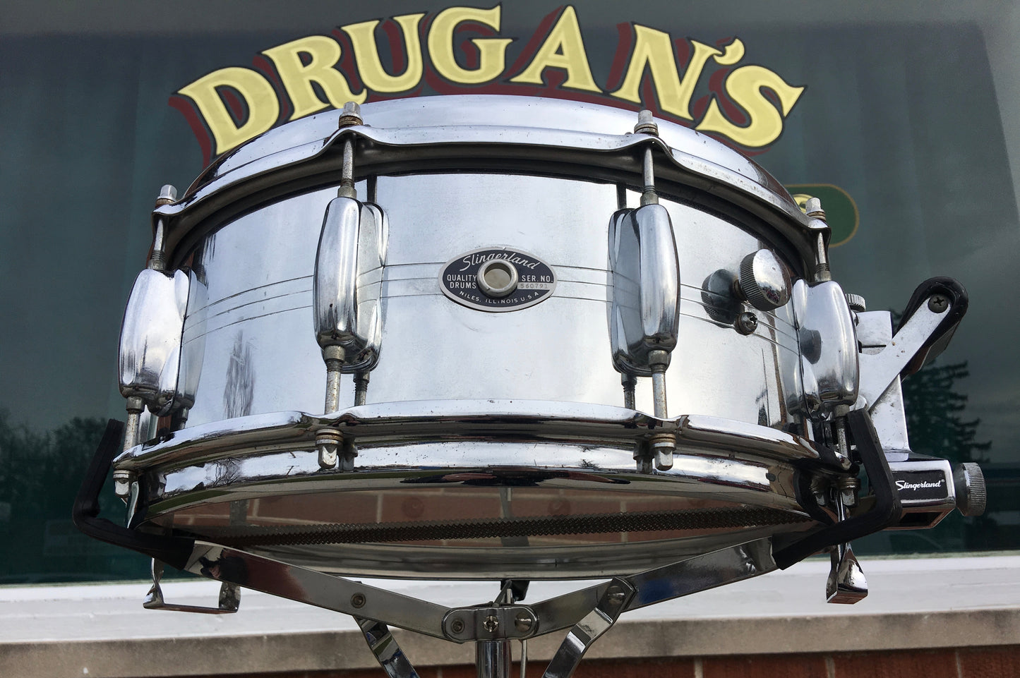 Slingerland 100 Series 5.5x14 Chrome Over Brass 10 Lug Slapshot No.192 Snare Drum