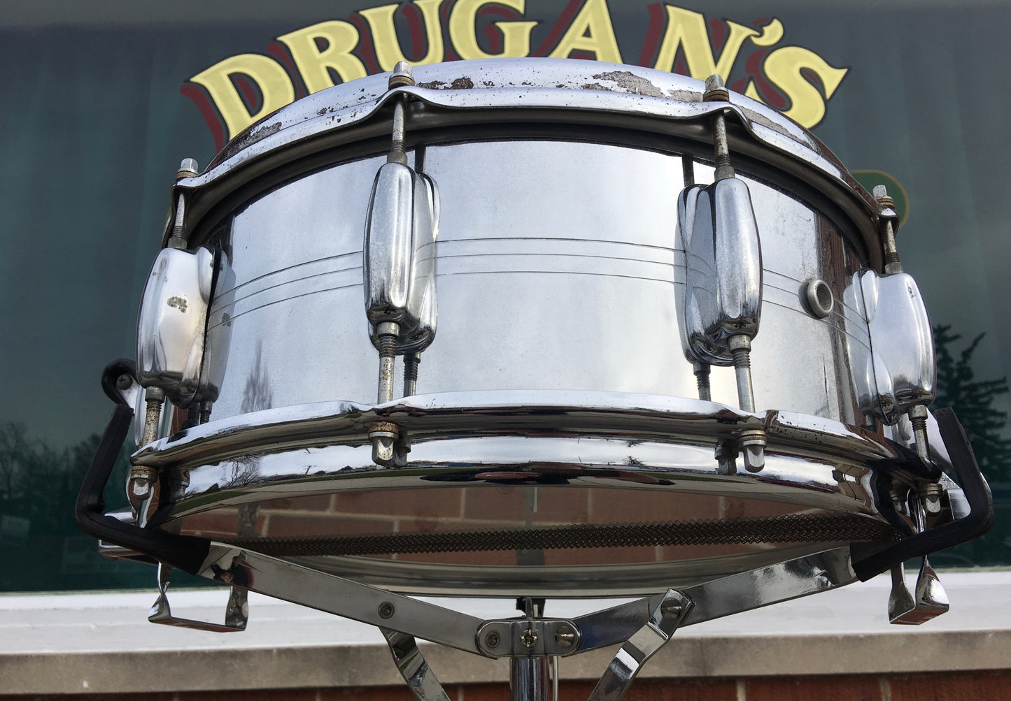 Slingerland 100 Series 5.5x14 Chrome Over Brass 10 Lug Slapshot No.192 Snare Drum