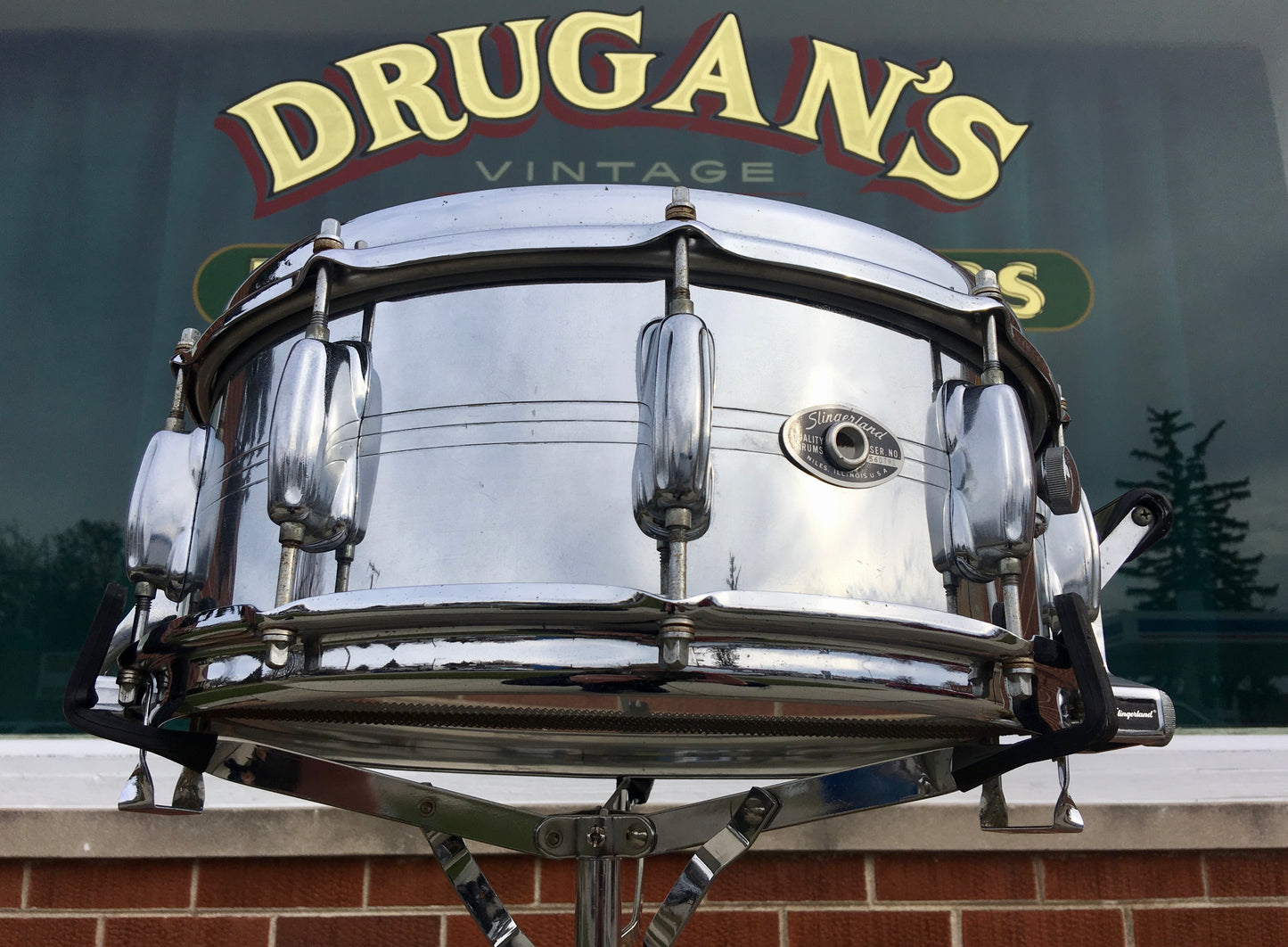 Slingerland 100 Series 5.5x14 Chrome Over Brass 10 Lug Slapshot No.192 Snare Drum